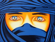 Through the Mask (blue) by Yudistira Original Art