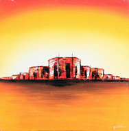 Residential Quarter at Sunset by Yudistira Original Art