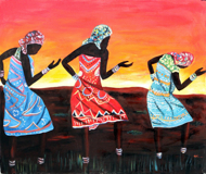 Dancing in the Fields by G. Sri Original Art