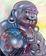 Laughing Buddha of Plenty by Sari Original Art