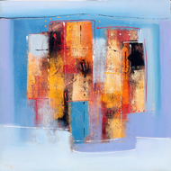 Signs (brown on blue) by AB Original Art