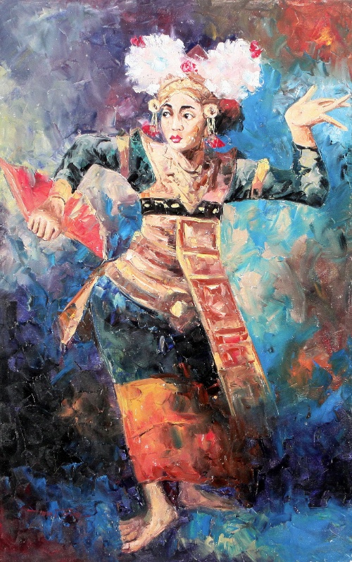 Legong Dancer by Mustam Quality Fine Art from Bali, Indonesia - Wayan Arnaya