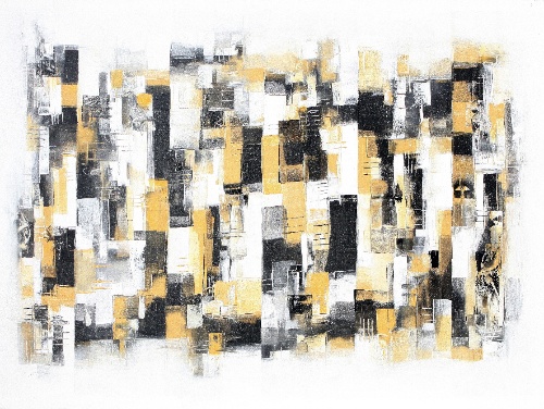 Abstract in black and Yellow by Sueca Quality Fine Art from Bali, Indonesia - Wayan Arnaya