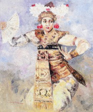 Legong Dancer by Mustam Quality Fine Art from Bali, Indonesia - Wayan Arnaya